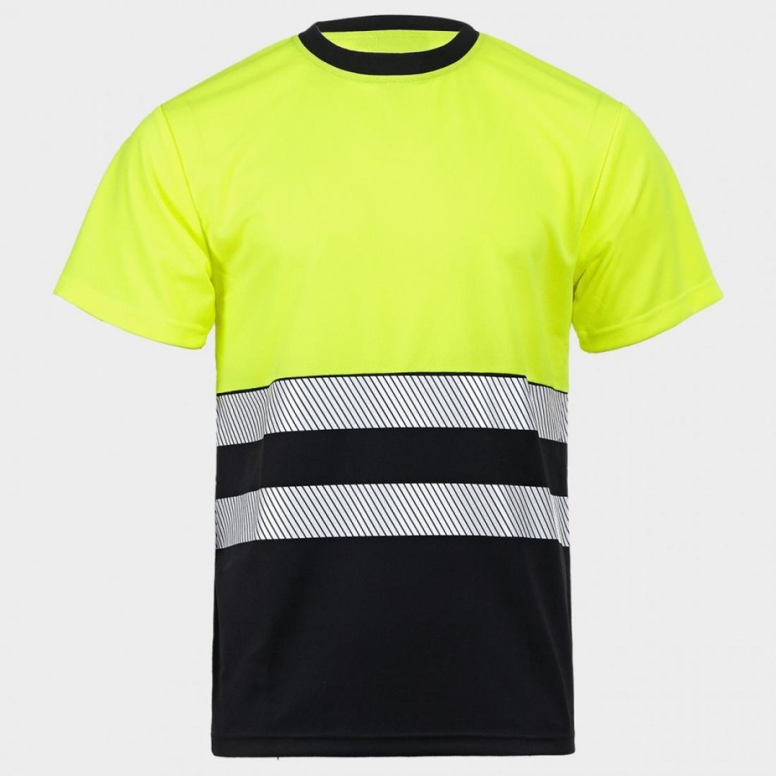 Κοντομάνικη μπλούζα υψηλής ορατότητας PRISMA HV YELLOW/BLACK ανακλαστικό κίτρινο 04100173 φωσφορούχα ρούχα εργασίας